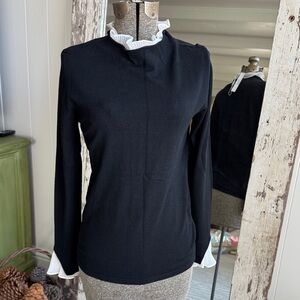 Milano Black and White Textured Top New with tags